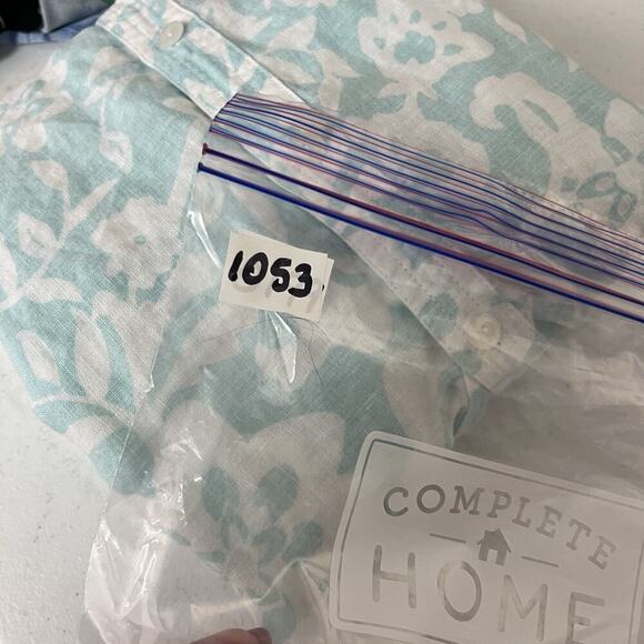 Charter Club Button-Up Linen Shirt Womens Sz 14‎ Floral Roll Tab Sleeve Coastal - Picture 14 of 14